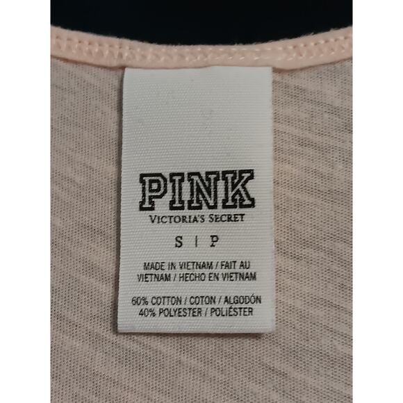 VICTORIA SECRET LOVE PINK Small SEQUIN TANK TOP BLING Orange Shirt Racerback - Picture 3 of 6